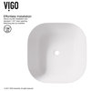 Vigo VG04008 Camellia 14-1/4" Matte Stone Vessel Bathroom Sink - White