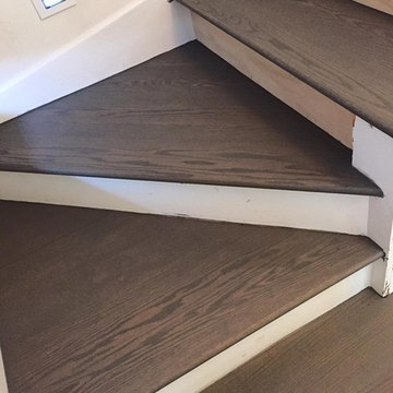 Elk Grove Village - Remodeling stairs Wood square Modern newel post and railing