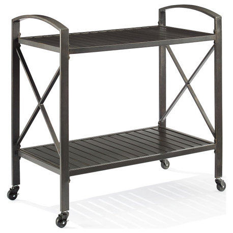 Kaplan Metal Outdoor Bar Cart Oil Rubbed Bronze