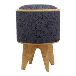 Pomada - Animals Stool Ottoman, Purple - Footstools And Ottomans