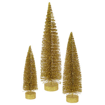 12"-16"-20" Gold Glitter Oval Tree Set