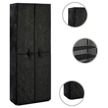vidaXL Shoe Cabinet Shoe Storage Cabinet for Entryway Hallway Black Fabric