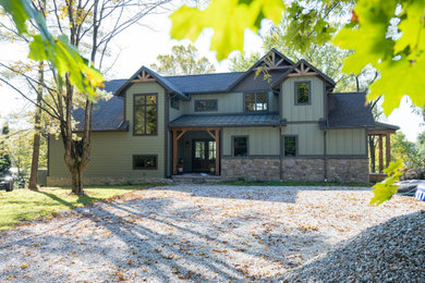 Rustic exterior home idea in Cleveland