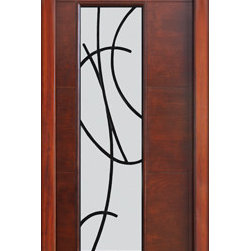 Florida Approved, Prehung Low-E Single Door, Modern Sandonato Ironwork - Front Doors