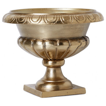 Gold-Plated Sorrento Flower Urn, 10"