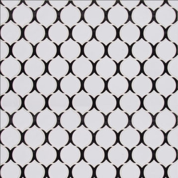 Teardrop Tuxe Glossy Pattern Porcelain Mosaic, 20 Sheets