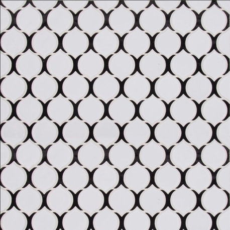 Teardrop Tuxe Glossy Pattern Porcelain Mosaic, 20 Sheets
