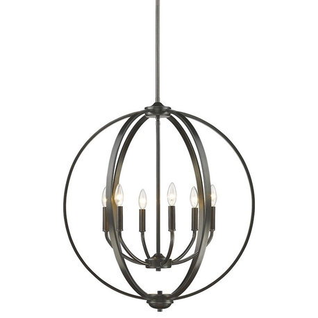 Golden Colson 6-LT Chandelier 3167-6 EB, Etruscan Bronze