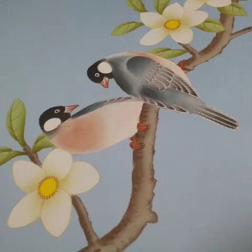 Oriental silk wallpaper in China-Details
