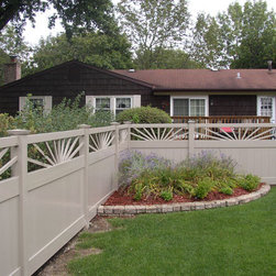 Tongue & Groove Vinyl Privacy Fence with Starburst Top - Home Fencing And Gates