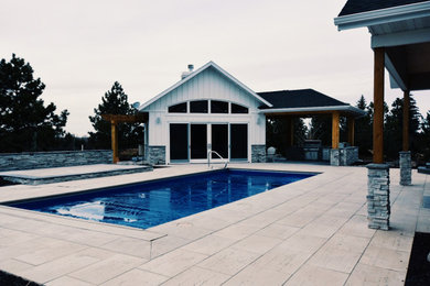 Example of an arts and crafts pool design in Other