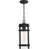 Tofino One Light Hanging Lantern, Textured Black / Clear Glass