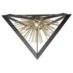Artcraft - Sunburst Ac11442 Flush Mount - The Sunburst Collection Flush Mount Is Unique And A Definitely Beautiful Focal Point. The Exterior Frame Is Matte Black Encasing A Satin Brass Cluster Of Thin Hollow Rods. (Matching Chandeliers Available)