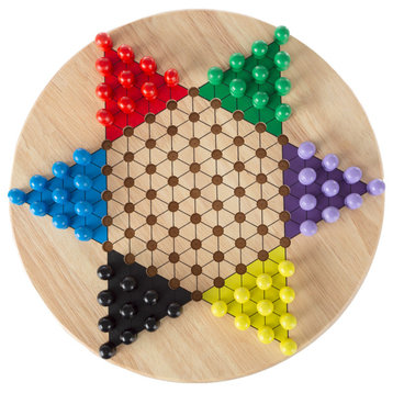 Chinese Checkers Board Game 11" Handcrafted Wooden Gameboard