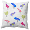 Tweets Decorative Throw Pillow, Purple, 16"x16"