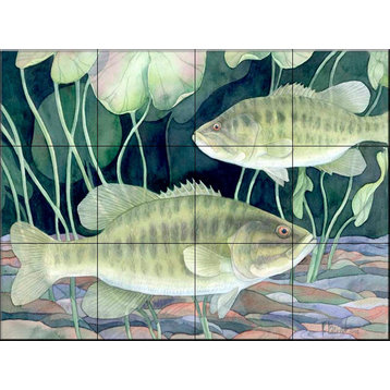 Tile Mural, Smallmouth Bass by Paul Brent