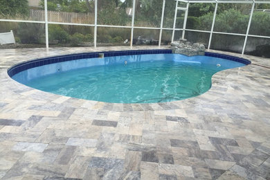Travertine Pool Deck in Clearwater