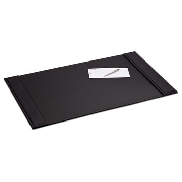 P2202 Black Crocodile Embossed Leather 25.5"x17.25" Side Rail Desk Pad