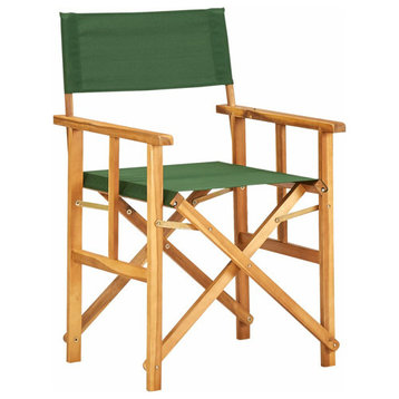 vidaXL Director's Chair Camping Chair for Outdoor Garden Solid Wood Acacia Green