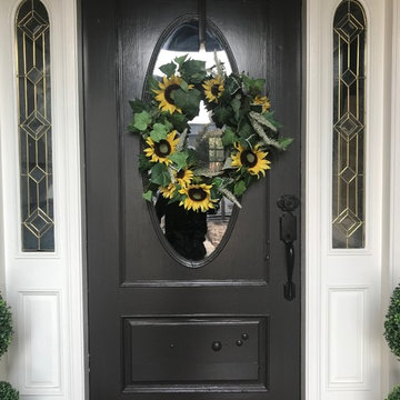 Black painted door with Benjamin Moore paint