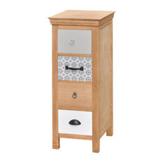 vidaXL Drawer Cabinet, 35x35x90 cm Solid Wood