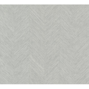 York Wallcoverings Bohemian Luxe BO6603 Metallic Chevron Wallpaper Gray