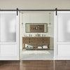 Double Barn Doors 72x80 & 13FT Hardware|Lucia 22 Matte White & Glass |Wood Panel