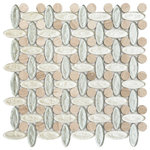 Unique Design Solutions - 11.51"x11.51" Elyptic Basketweave Imagination Mosaic, Set Of 4, Saltwater Taffy - 1 sq ft/sheet - Sold in sets of 4