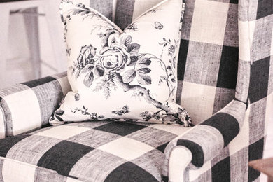 Maryal's Black and White Buffalo Check Reupholstered Chair