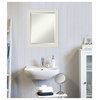 Rustic Plank White Narrow Beveled Bathroom Wall Mirror - 19.5 x 23.5 in.