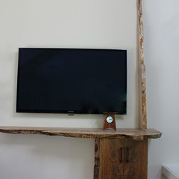 Custom Live Edge T.V. Unit - Display And Wall Shelves 