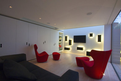 Inspiration for a contemporary home theatre in London.