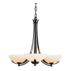 Aegis 3 Arm Chandelier, Burnished Steel