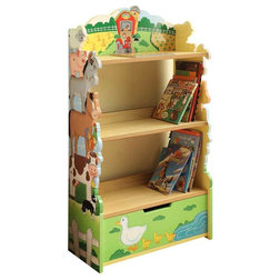 Contemporary Kids Bookcases Teamson Kids Wooden Bookshelf - Happy Farm Room Collection
