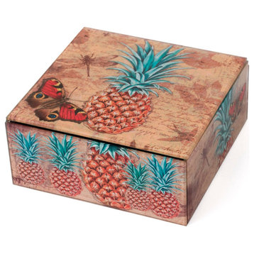 Glass Pine Apple Keep Sake Box