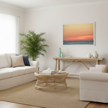 Abstract Color Blend Ocean Sunset Coastal Wall Art Prints