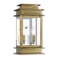 Princeton 2-Light Wall Lantern, Antique Brass