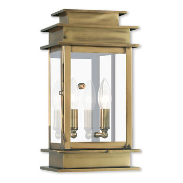 Princeton 2-Light Wall Lantern, Antique Brass