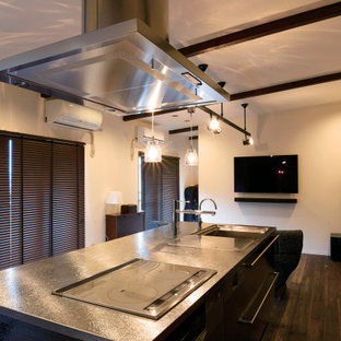 75 Beautiful Wallpaper Ceiling Kitchen With Metallic Backsplash Pictures Ideas August 21 Houzz