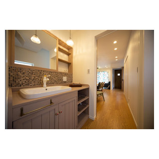 大人可愛い洗面化粧台 北欧 トイレ 洗面所 他の地域 ハヤカワホーム Houzz ハウズ