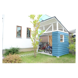 オリジナル小屋風自転車置き場 トラディショナル 物置 庭小屋 他の地域 Clamp一級建築士事務所 Houzz ハウズ