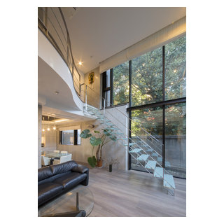 ガラス階段のある家 Contemporain Escalier Tokyo Par 株式会社ハウゼ Houzz