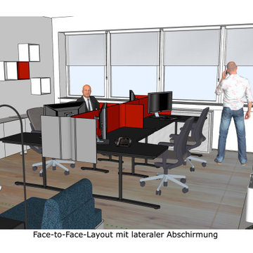 3d Visualisierung 4er-Team Büro