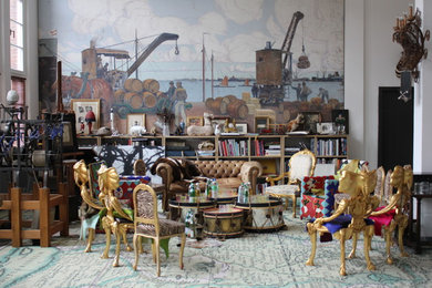 ハンブルクにあるエクレクティックスタイルのおしゃれなホームオフィス・書斎の写真