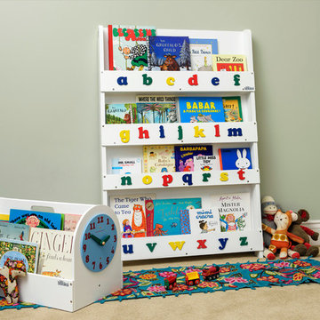 Kinder-Bücherregal Weiß mit Alphabet