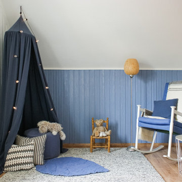 Using the Angles of the Room for a Blue Accent Wall
