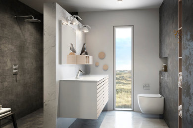 This is an example of a modern bathroom in Esbjerg.