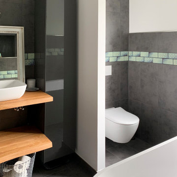 Bad Sanierung - aus einem Bad mit Ankleidezimmer wird ein Familienbad