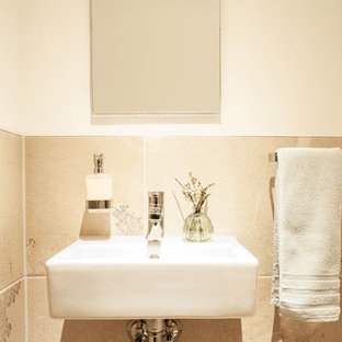 75+ Bäder mit Steinfliesen und Wandwaschbecken Ideen & Bilder - Januar