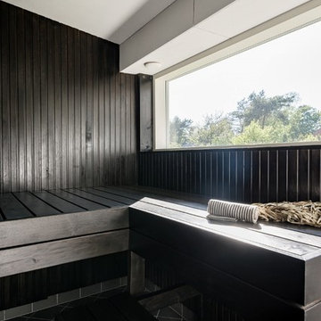 Badezimmer in grau skandinavisch